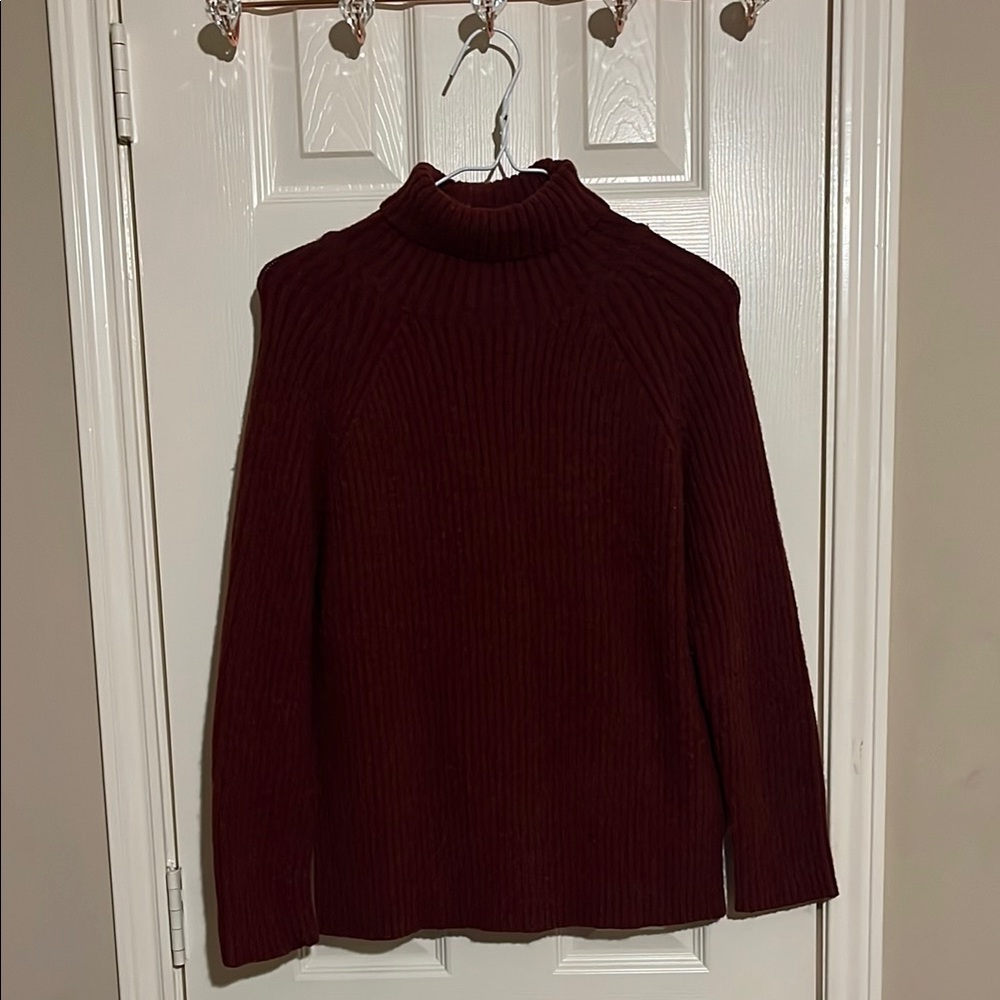 Women's Burgundy Turtleneck Sweater
